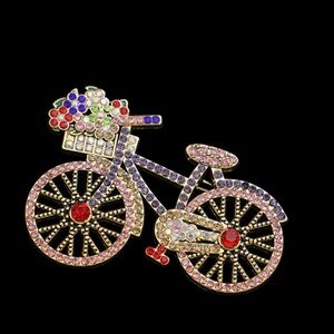 Rhinestone Bicycle Brooch #2